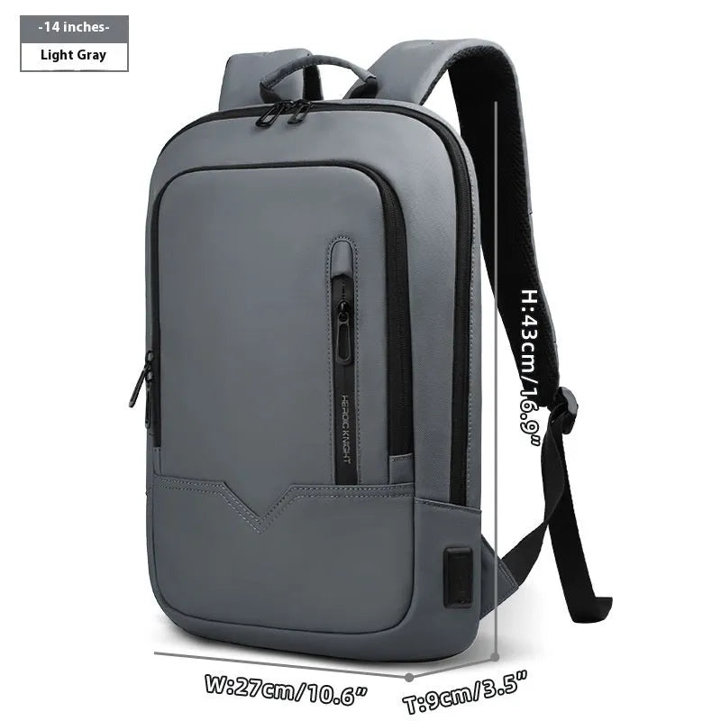 Small lightweight polyester commuter backpack with USB charging port in various colours