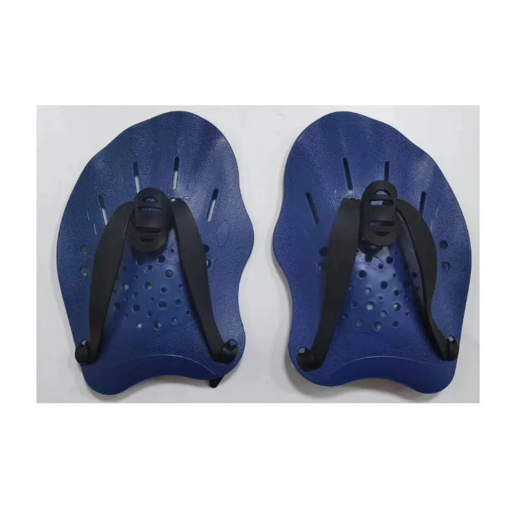Swimming training paddles with webbed design for freestyle stroke technique in multiple colours