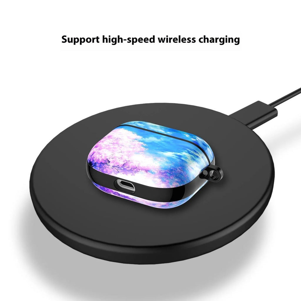 Personalised custom HD photo anime headphone case for Apple AirPods with TPU soft shell and black edge finish