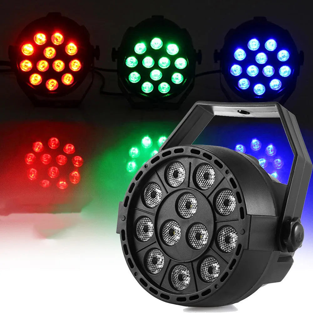 Ultraviolet UV par light with 12 LEDs for indoor stage lighting, black housing
