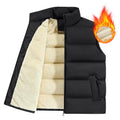 Man wearing a black and white striped lambswool vest