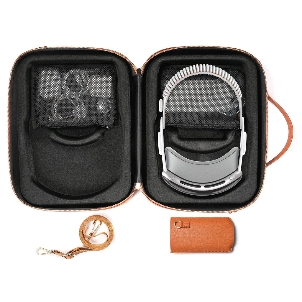 Black superfiber MR glasses storage box for Vision Pro headset measuring 32.5 x 24.5 x 11.5 cm
