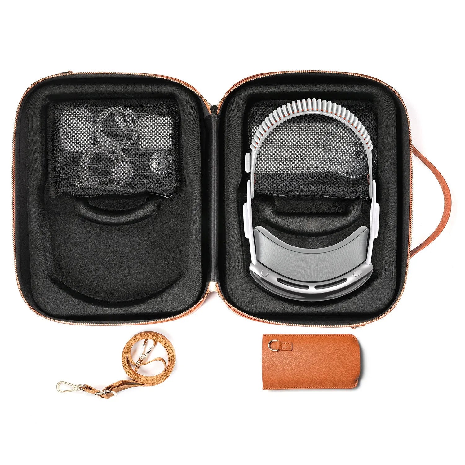 Black superfiber MR glasses storage box for Vision Pro headset measuring 32.5 x 24.5 x 11.5 cm