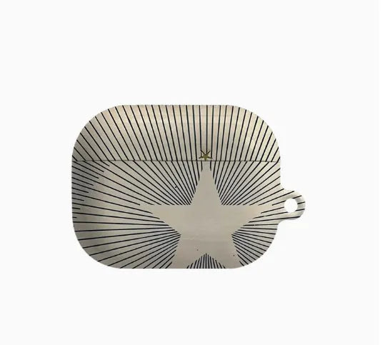 Line art European and American hard shell protective cover for AirPods case, film hard shell material