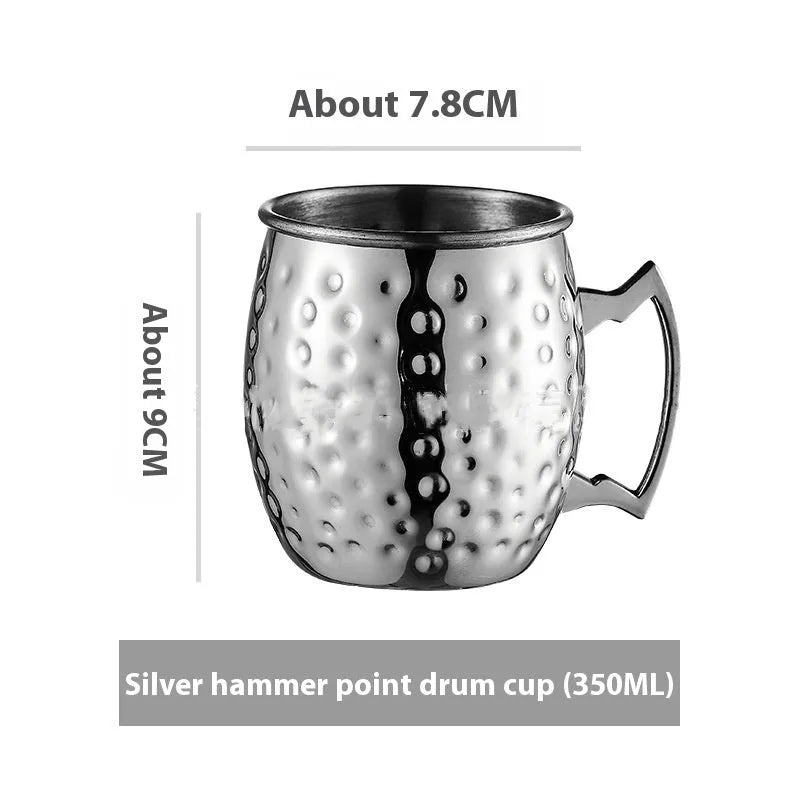 Copper plated stainless steel Moscow mule cup in a choice of hammered or smooth finish and multiple colours.