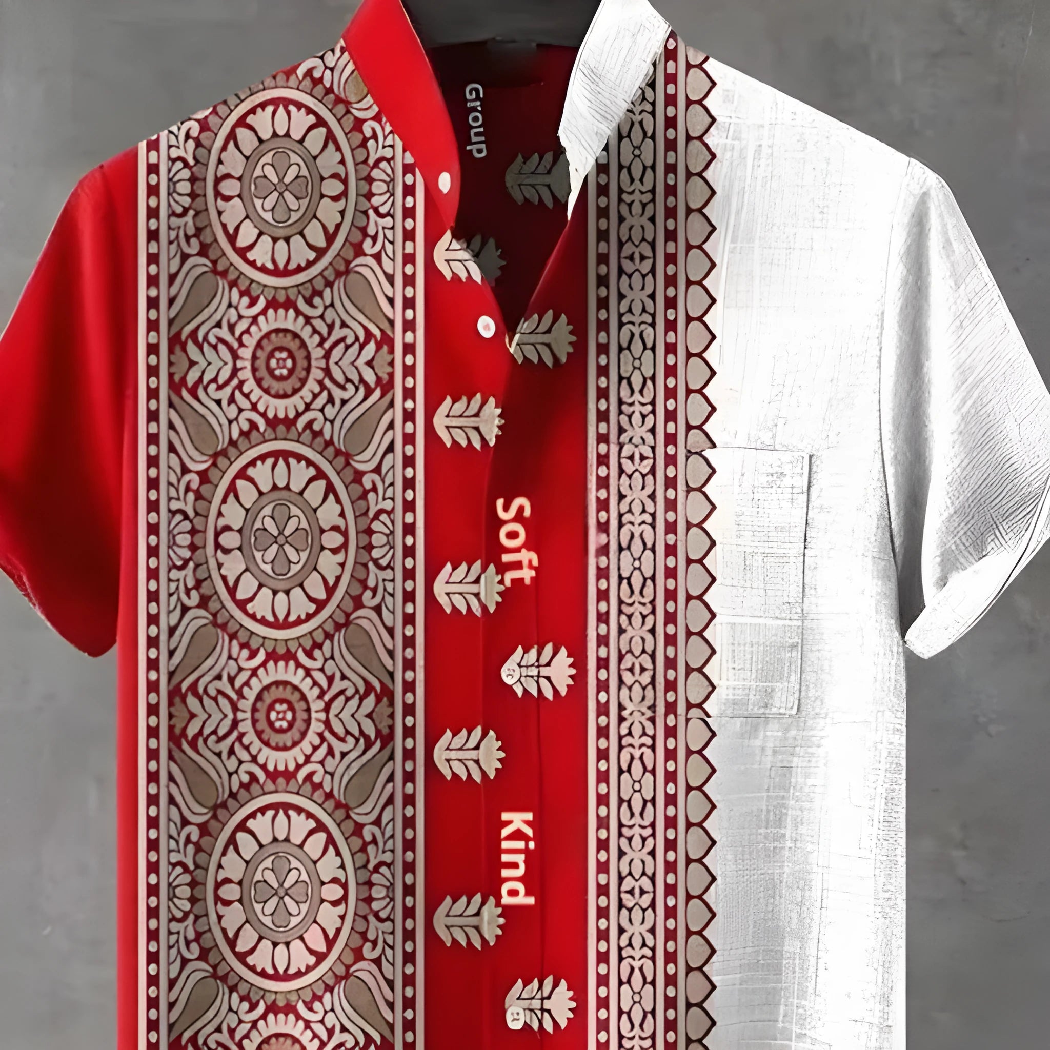 Men's linen summer shirt long sleeve slim fit non-iron American retro style in colour WQ124