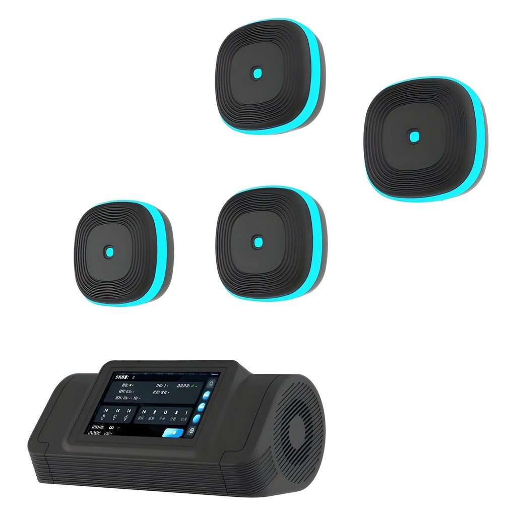 Home Smart Split Bluetooth Music Boxing Target in black with hanging design, 6 targets configuration shown
