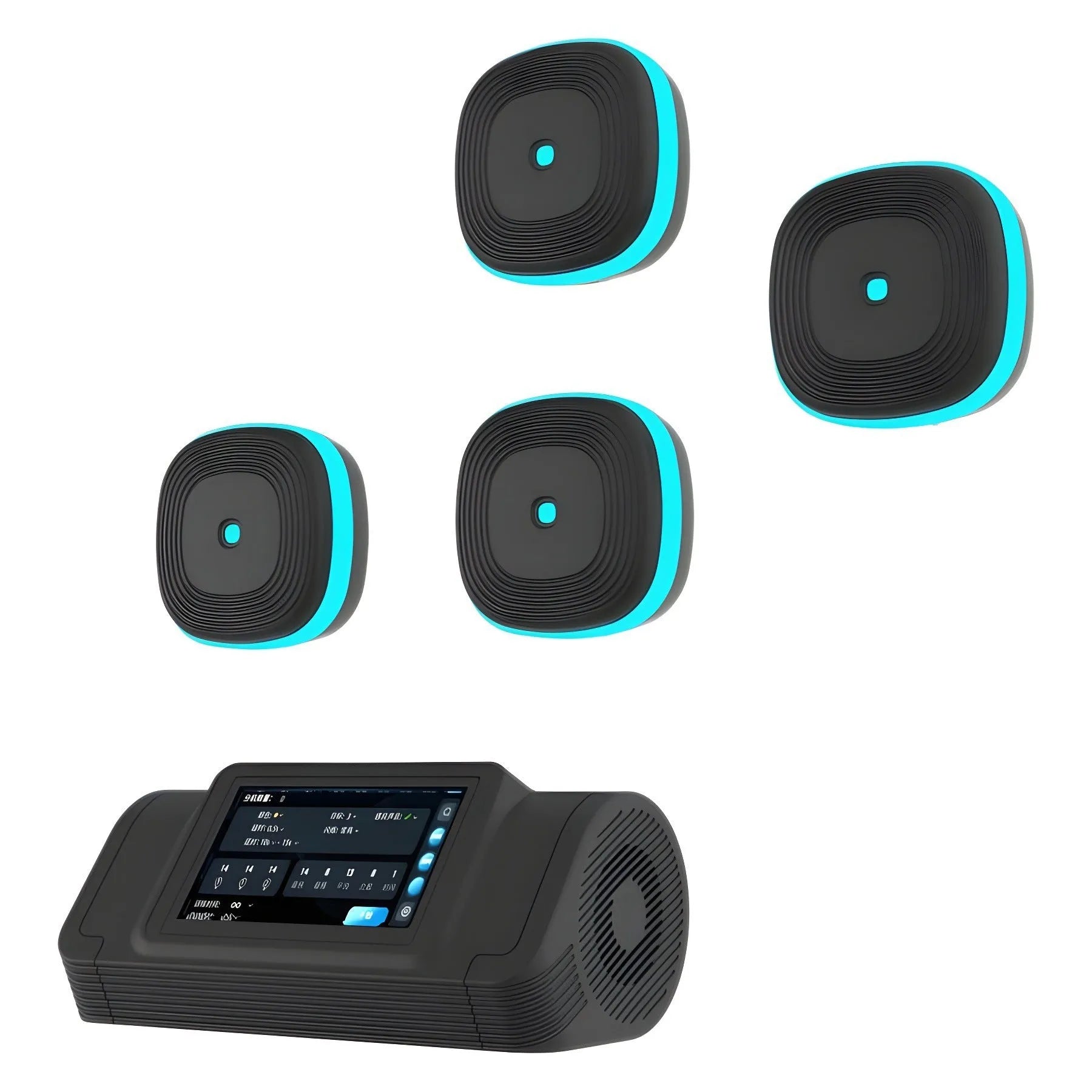 Home Smart Split Bluetooth Music Boxing Target in black with hanging design, 6 targets configuration shown