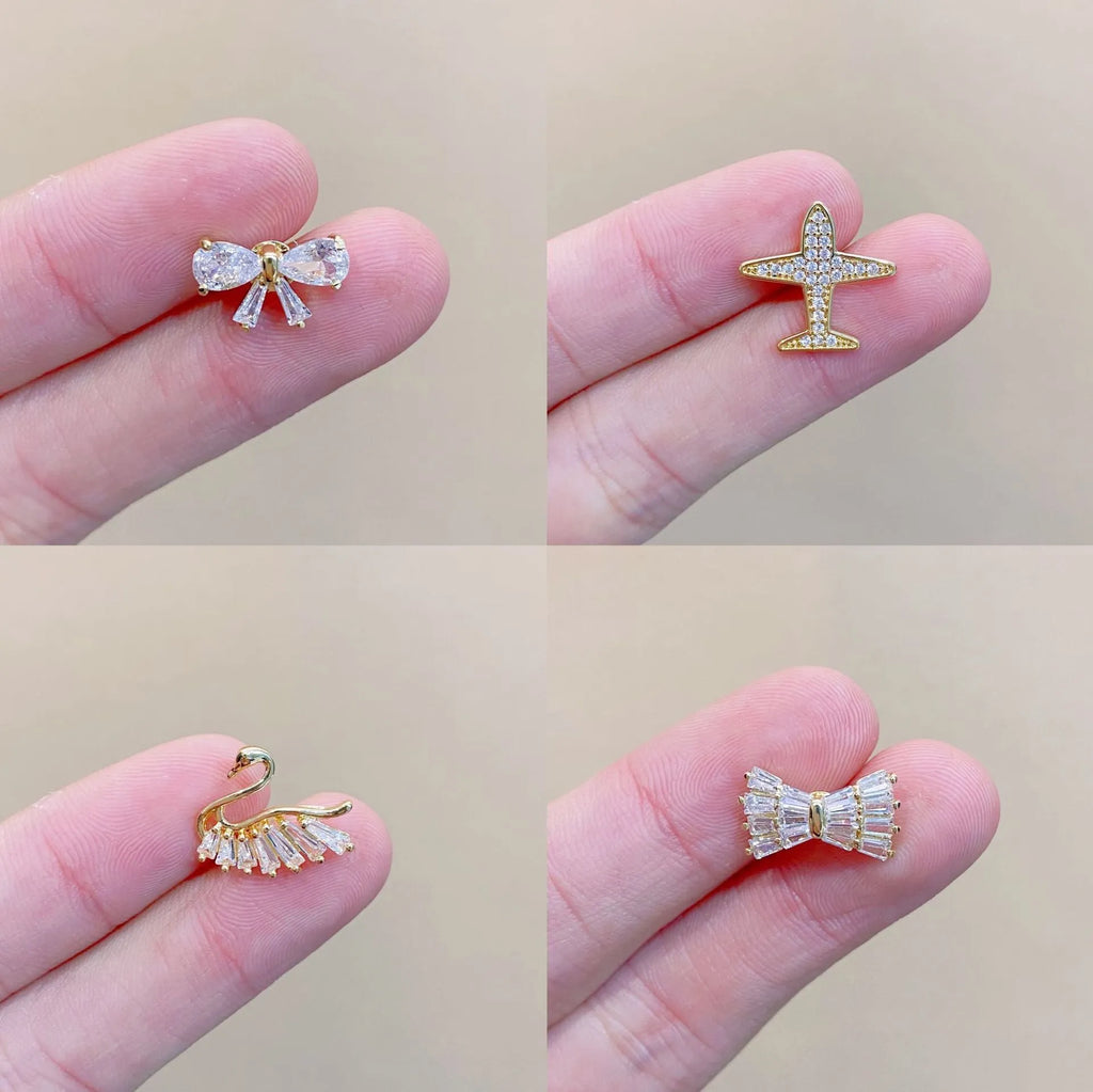 Japanese cute geometric clothes decorative brooch with electroplated copper finish