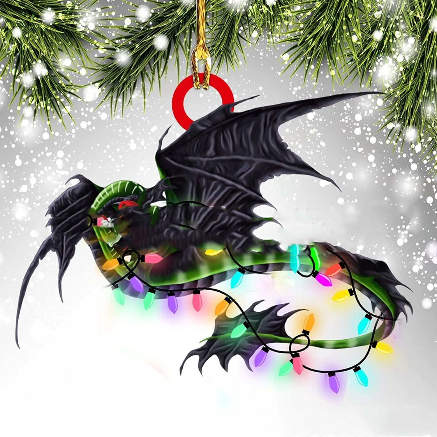 Dinosaur dragon egg Christmas pendant in acrylic, 8cm, one of 18 colour styles