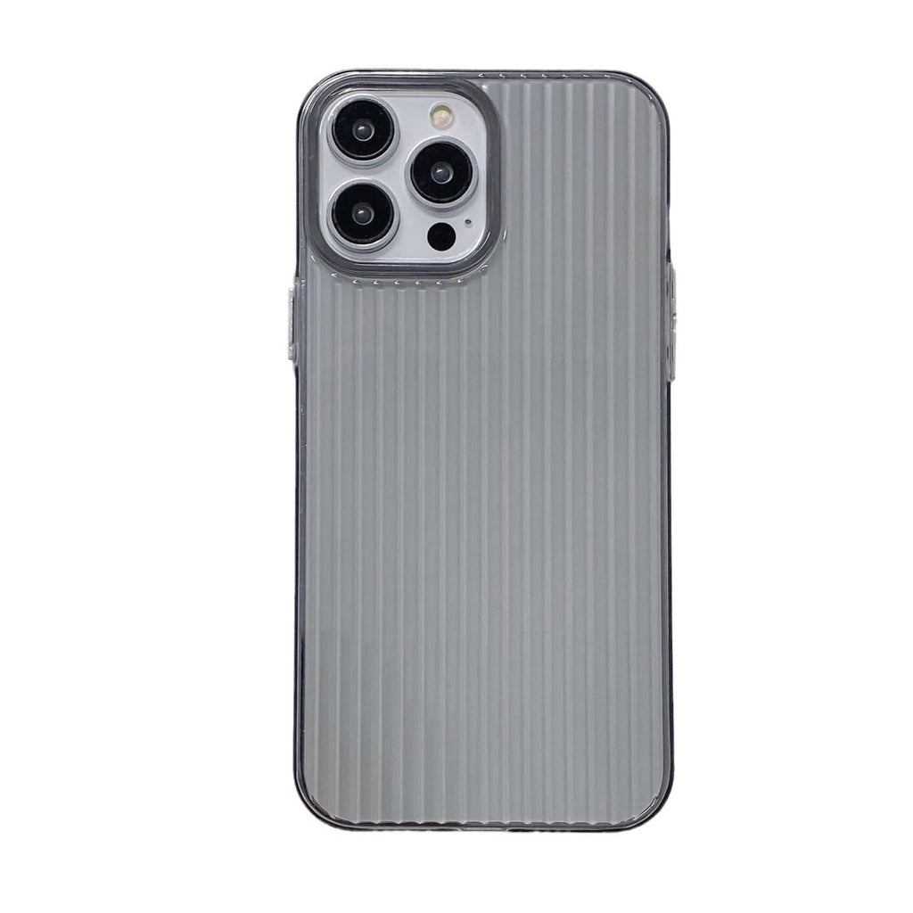 Ripple transparent phone soft case for iPhone 16 15 14 13 12 11 Pro Max Plus, anti-fingerprint, full coverage, black transparent