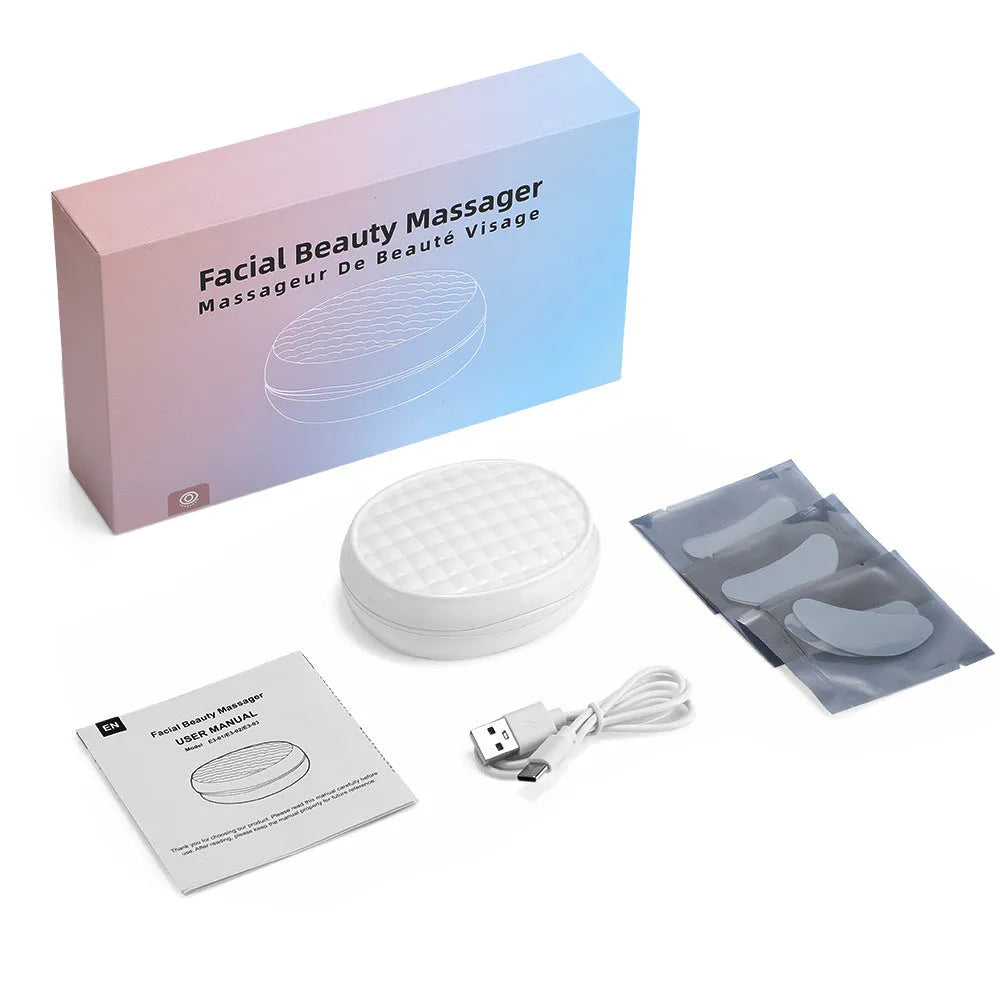White wireless red light EMS eye and facial beautification massager device
