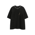 Retro loose fit embroidered t-shirt in washed cotton fabric available in purple or black colours