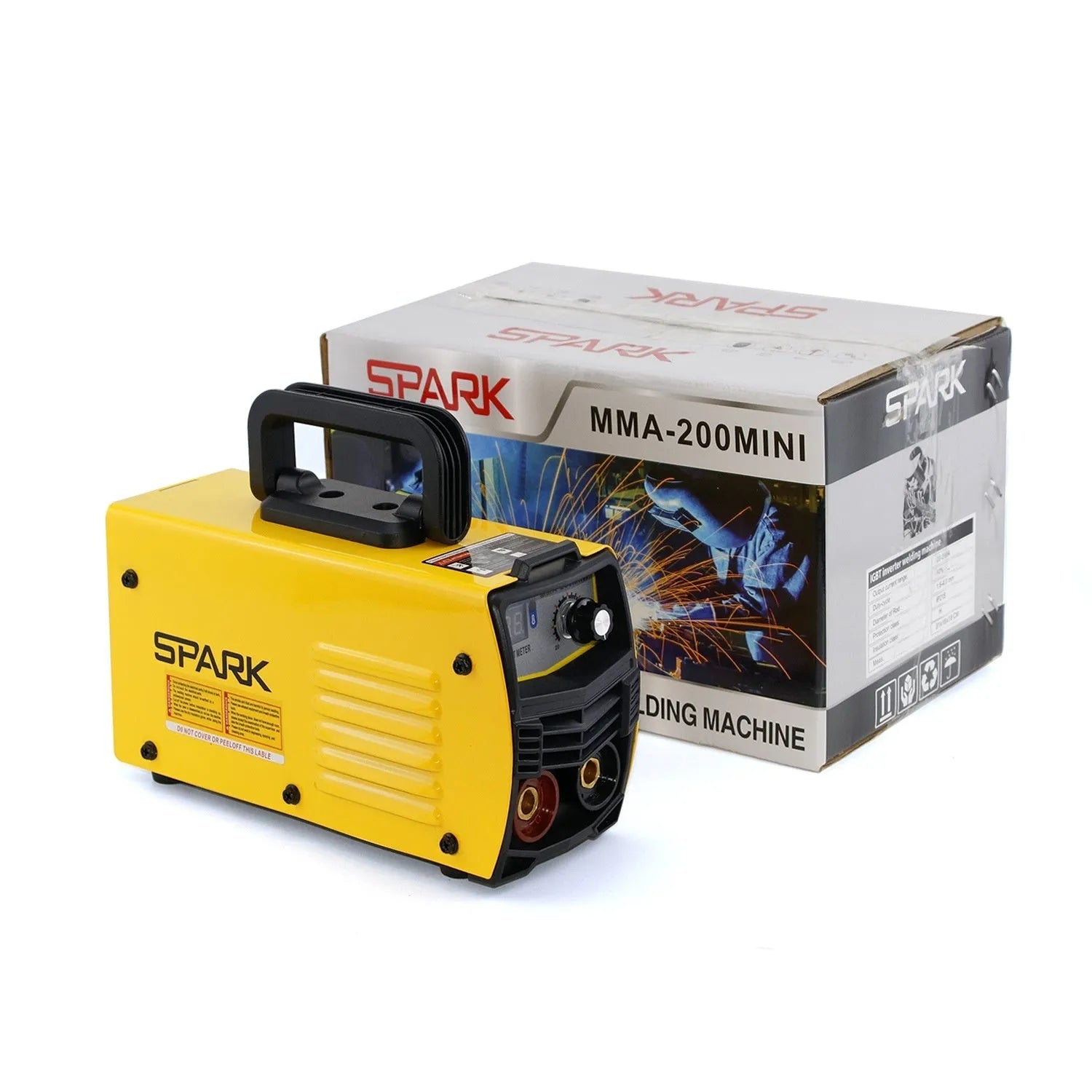 Household 220V inverter DC welding machine with welding tongs, grounding clamps, face shield, and brush hangers