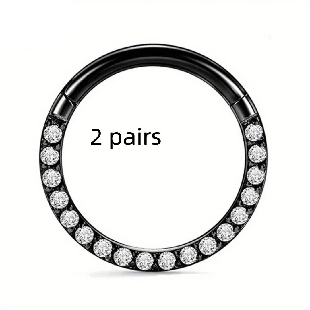 Stainless steel seamless nose ring showing round shape with electroplated colour finish options