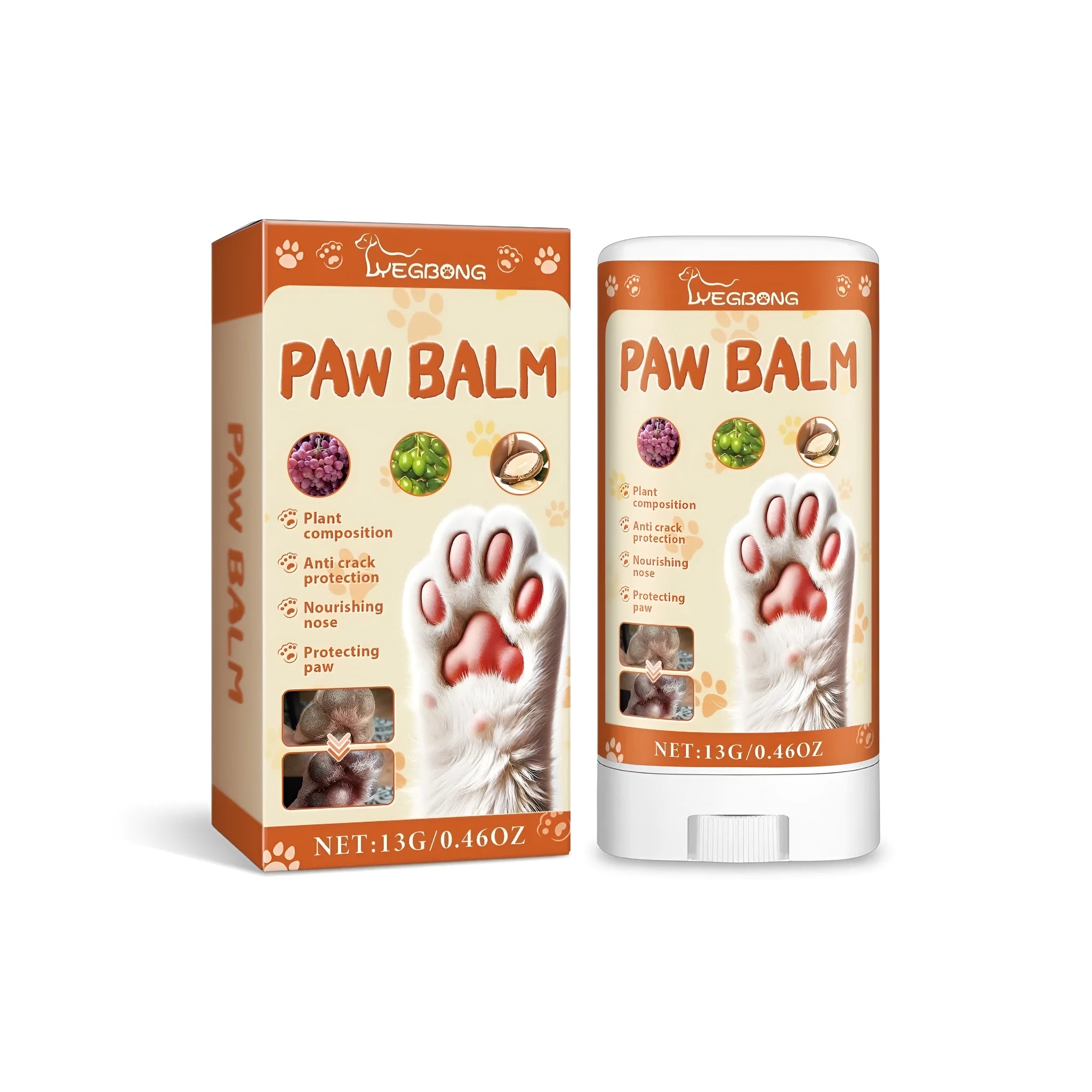 13g pet paw protection cream stick for anti-cracking paw care