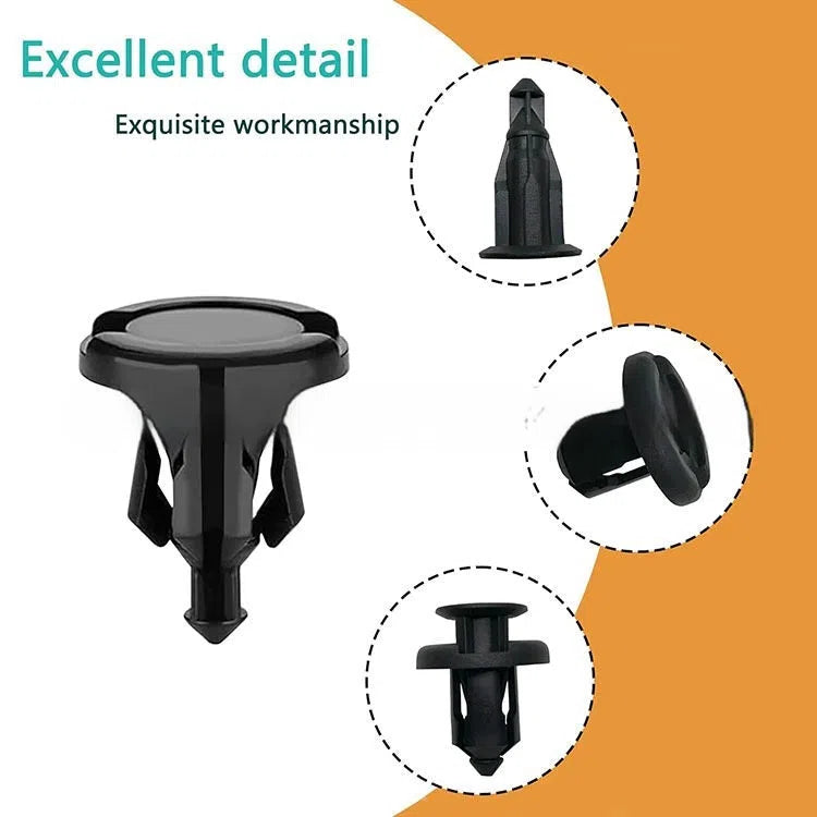 100-piece metal car bumper clip fastener stripping attachment tool set on a workbench