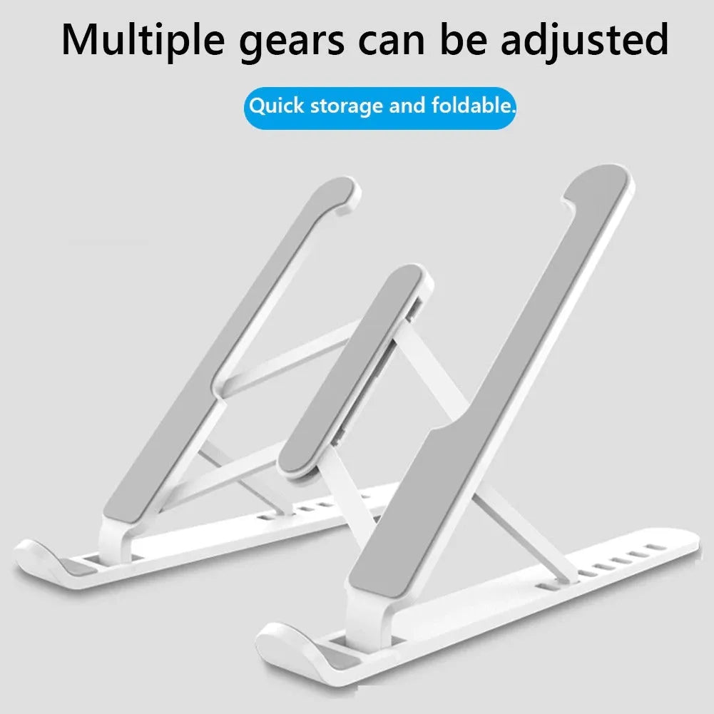 Adjustable non-slip laptop stand with 6 height gears, black ABS, for 11-17 inch laptops