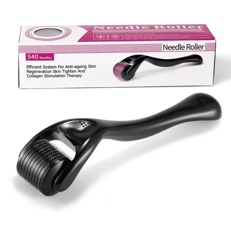 Titanium microneedle derma roller for face and scalp with six depth sizes from 0.2mm to 1.0mm