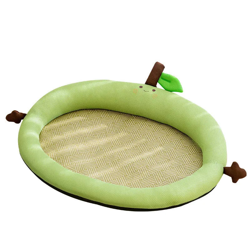 Green fruit-shaped pet bed with backrest nest design for large dogs
