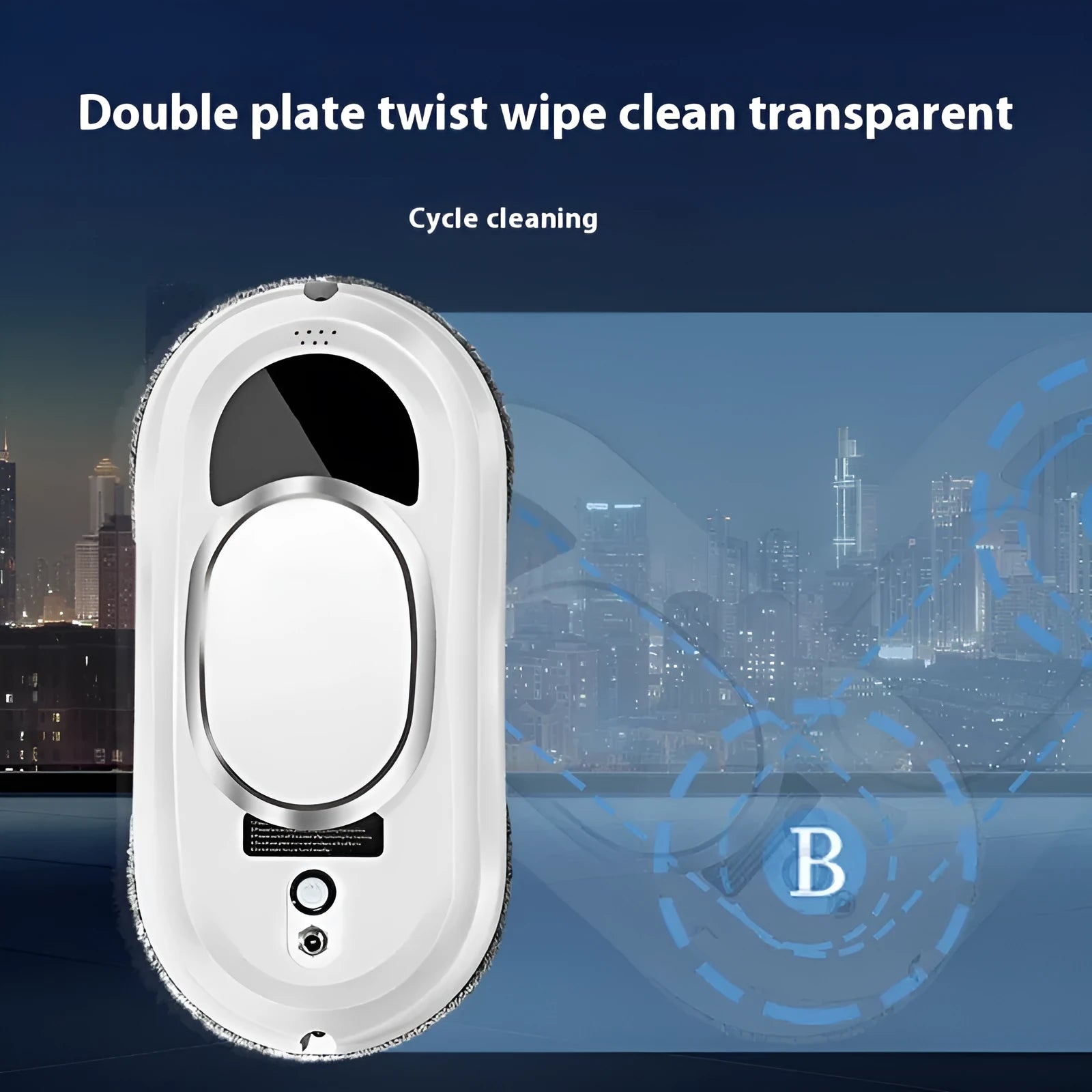 White automatic window cleaning robot with remote control and accessories including safety rope adapter