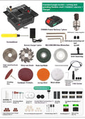 Lithium ion micro household desktop saw with metal construction and angle package for portable cutting