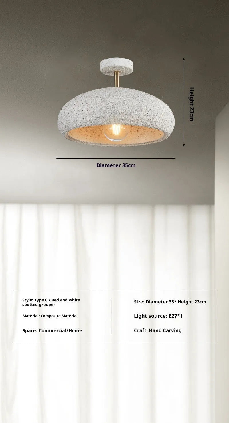 Nordic minimalism balcony light in modern mute style with 35cm plastic shade, Lithosporic White finish