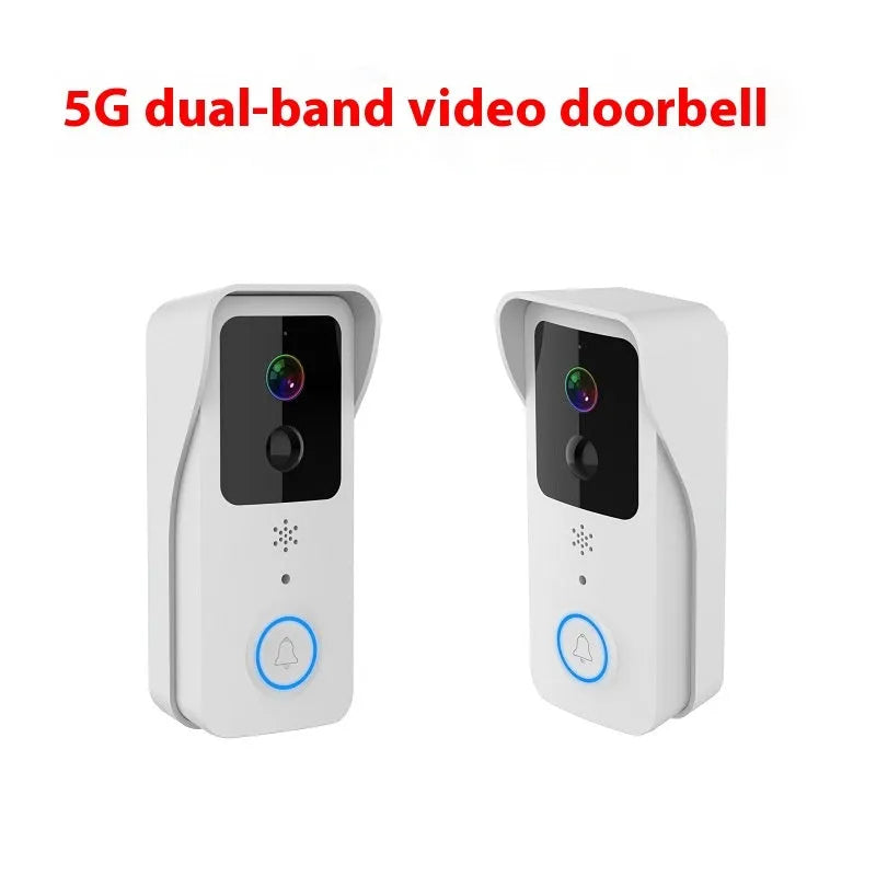 Black and white waterproof HD visual doorbell intercom for home security with APP notifications