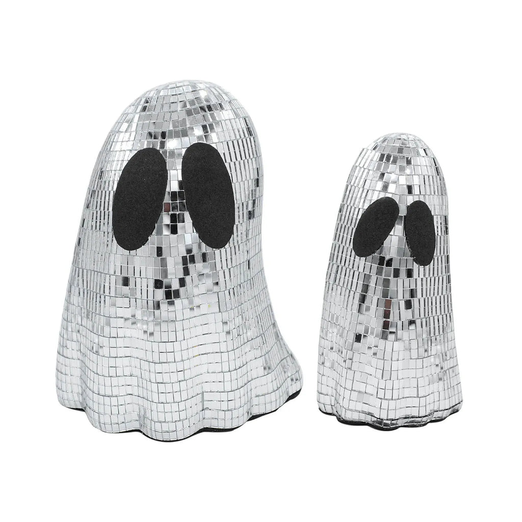 Silver Halloween ghost mosaic mirror patch decoration for desktop display