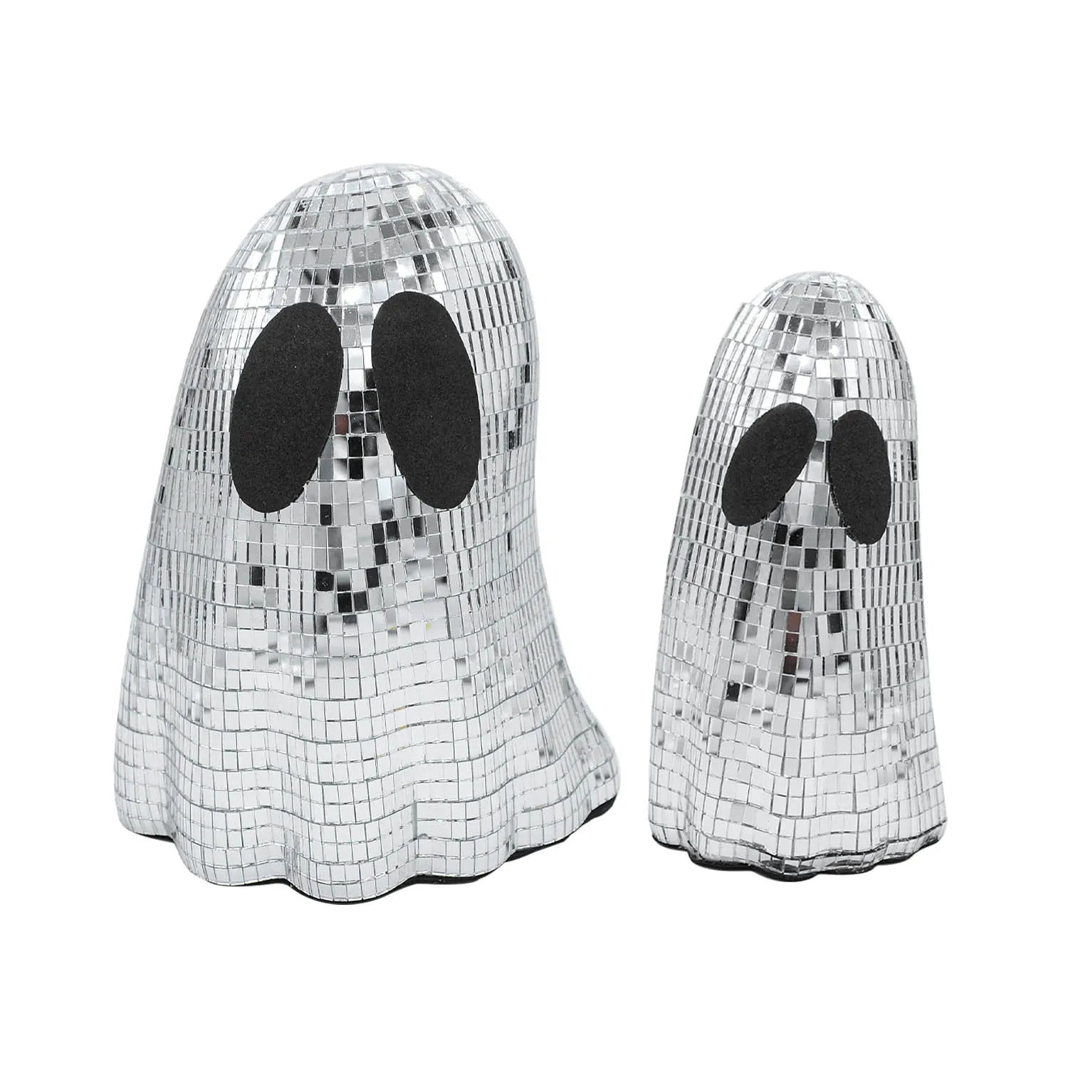 Silver Halloween ghost mosaic mirror patch decoration for desktop display