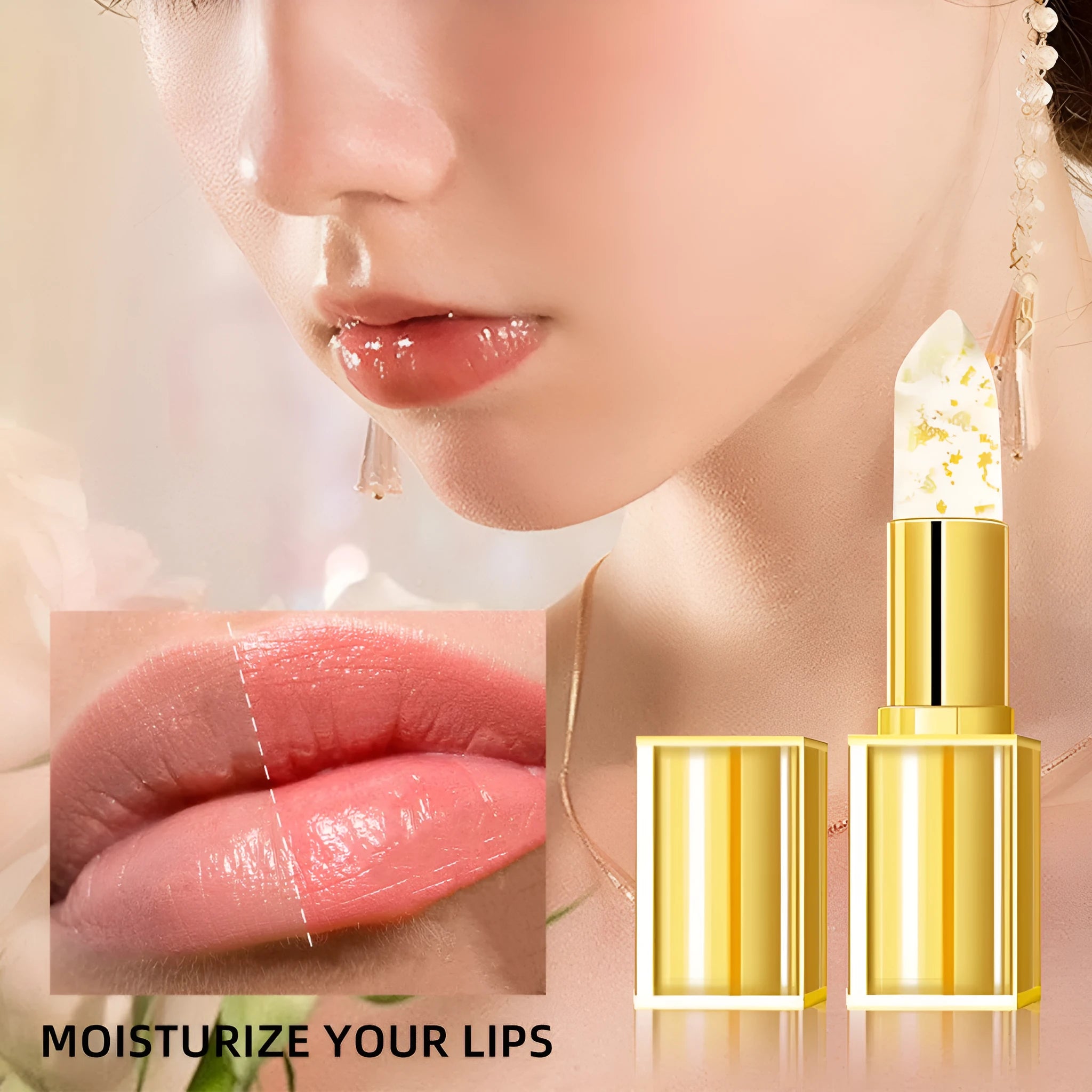 Anti-smudge gilding warm colour-changing lipstick in YB1001 formula with 3.5g content