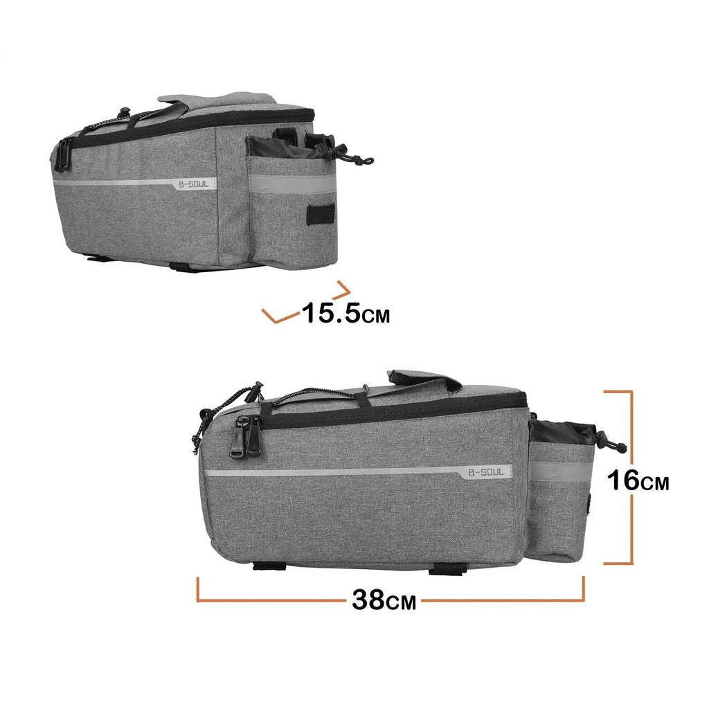 Rear seat bag for mountain bike electric car folding cycle 10L polyester black