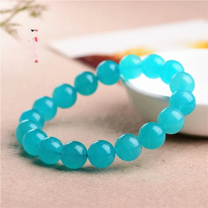 Natural Amazonite scattered beads in ice blue-green colours for bracelet making and jewellery craft