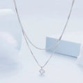 S925 sterling silver double-layer necklace with pearl chain design in silver finish