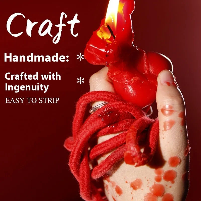 Soy wax low temperature massage candles in red, pink, and purple colours.