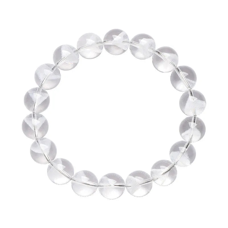 Women's white crystal bracelet with pyramid charm and Ruyi decorative elements