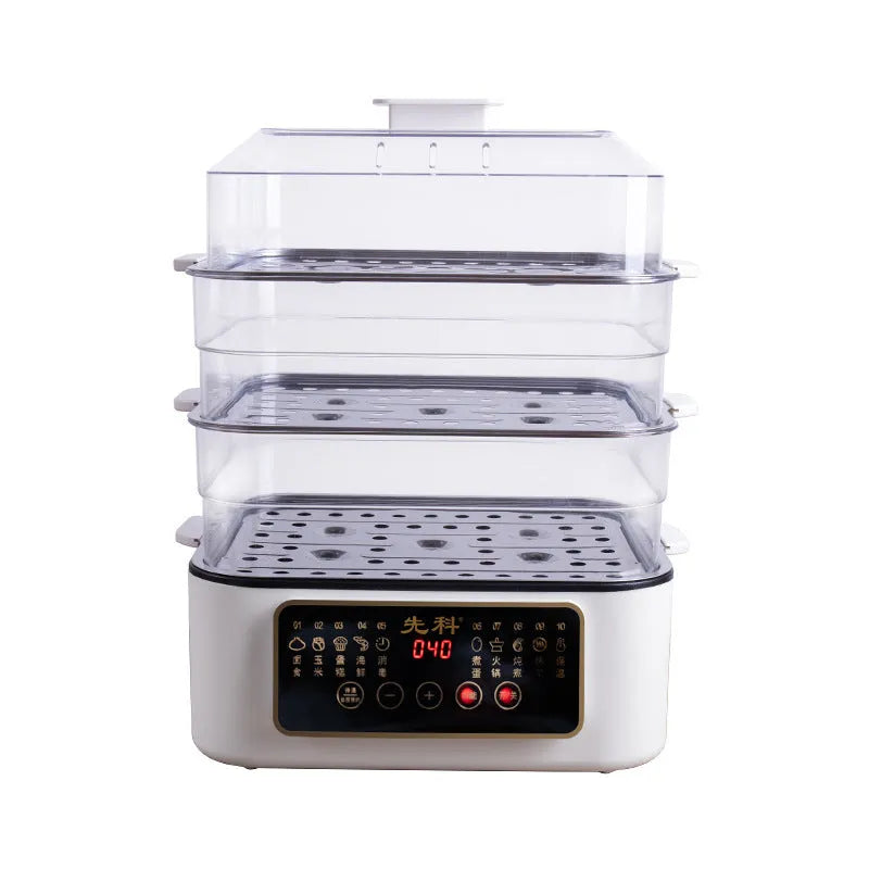 28L stainless steel electric food steamer with steaming rack and PP liner