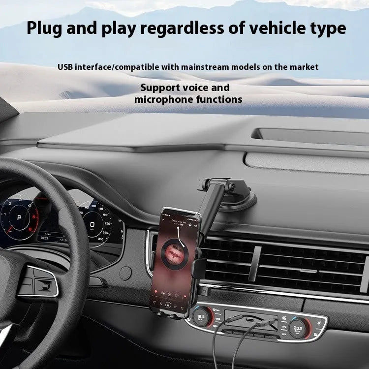 USB car Bluetooth sound receiver with zinc alloy USB connector and copper 3.5mm audio connector