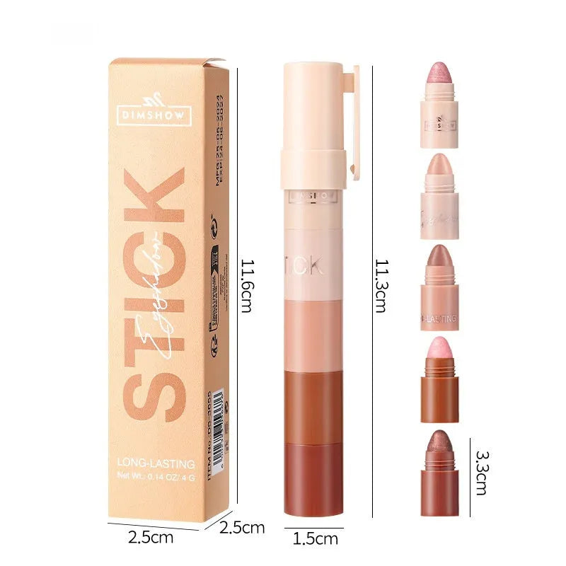 Five-piece lazy eyeliner pen highlight eyeshadow set with five eye shadow sticks in coordinated suits
