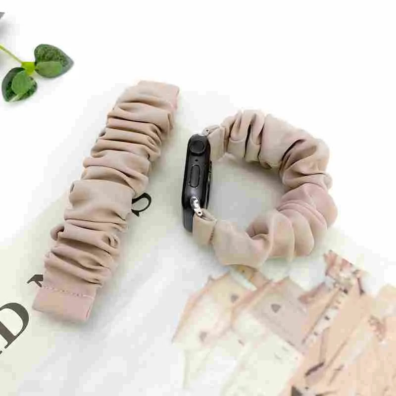 Soft silk satin replacement watch strap for Apple Watch in eight colours, 20mm to 45mm sizes
