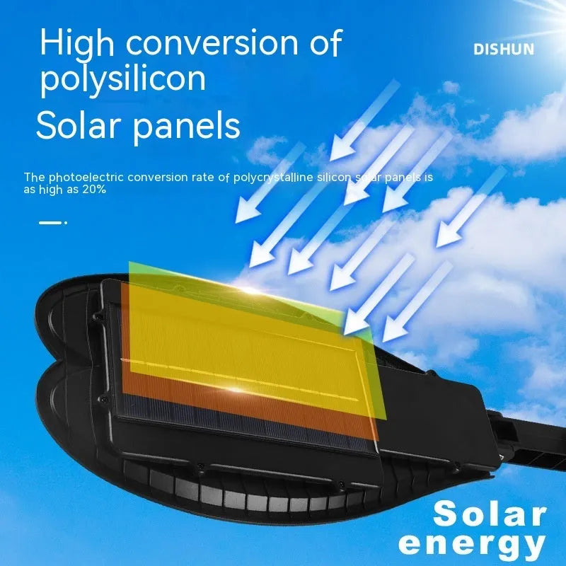6-eye sword outdoor solar garden lamp with remote control showing white light illumination