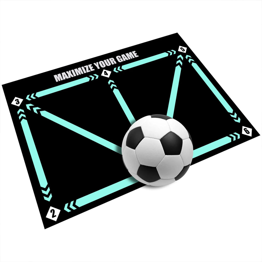 Cushion coloured rubber football training mat for indoor skill practice drills