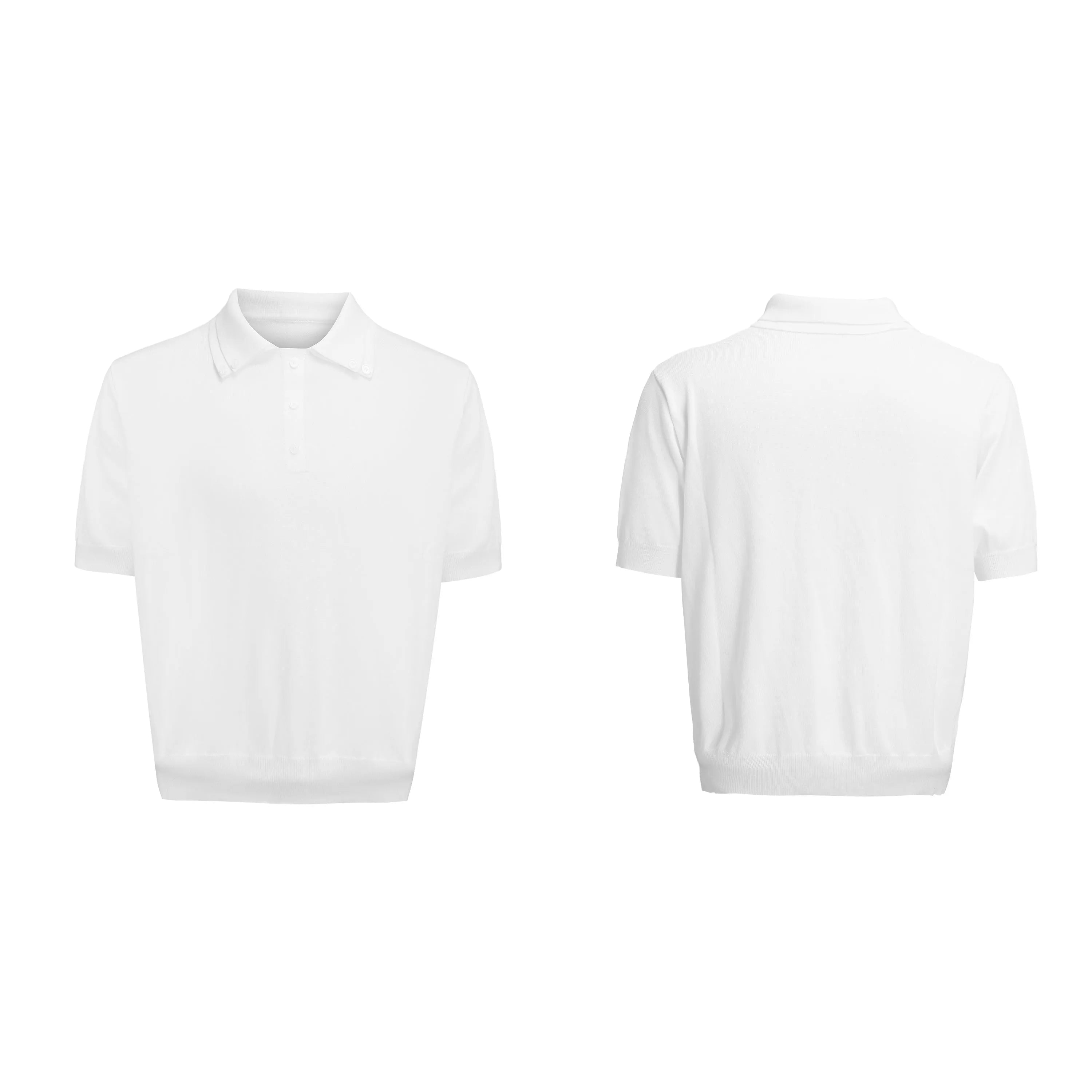 Men's black double collar short sleeve polyester shirt with lapel design