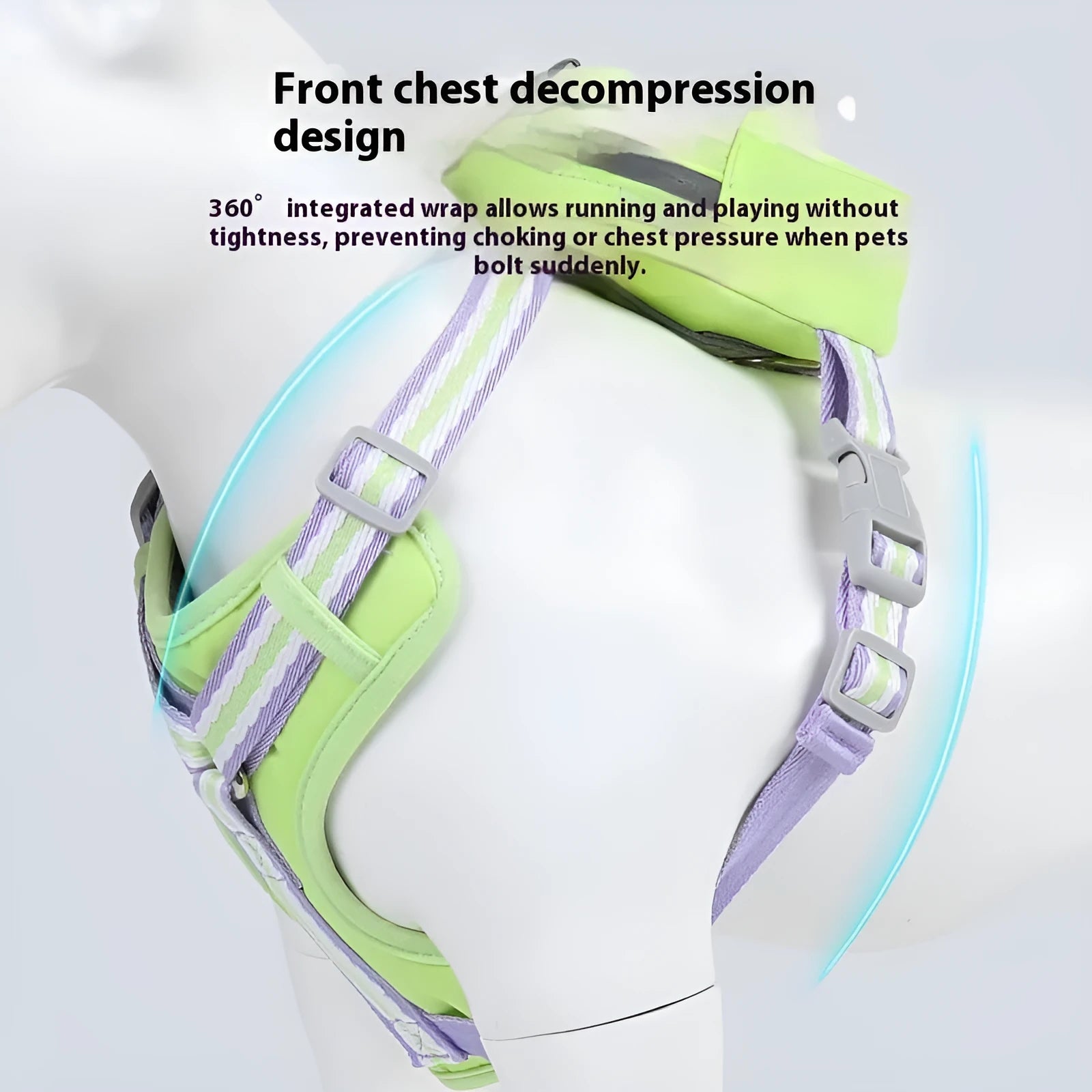 Explosion-proof anti-strangulation dog harness with traction rope in Oxford cloth