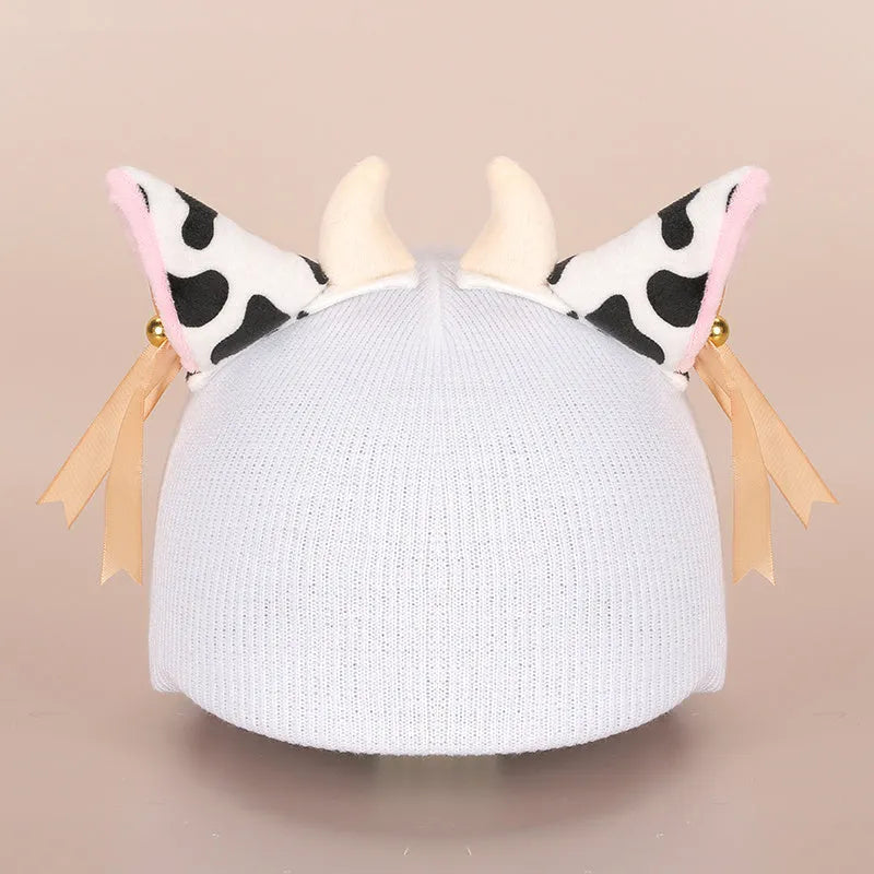 Ski helmet decoration with colourful cartoon character design in soft plush fabric