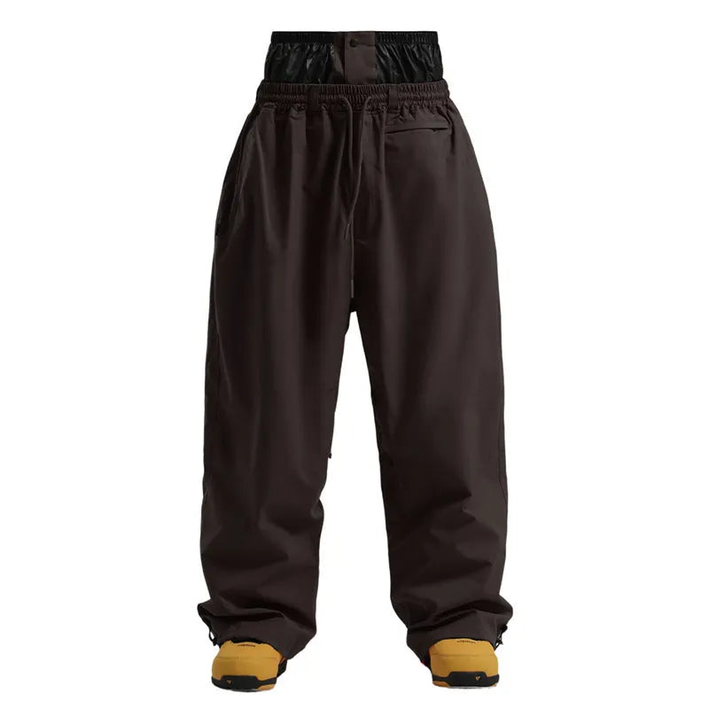 Loose windproof waterproof breathable wide-leg work pants in khaki, available in multiple sizes