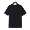 Men's loose fit cotton T-shirt in black with short sleeves and printed design