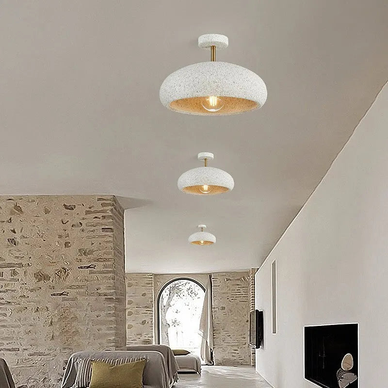 Nordic minimalism balcony light in modern mute style with 35cm plastic shade, Lithosporic White finish