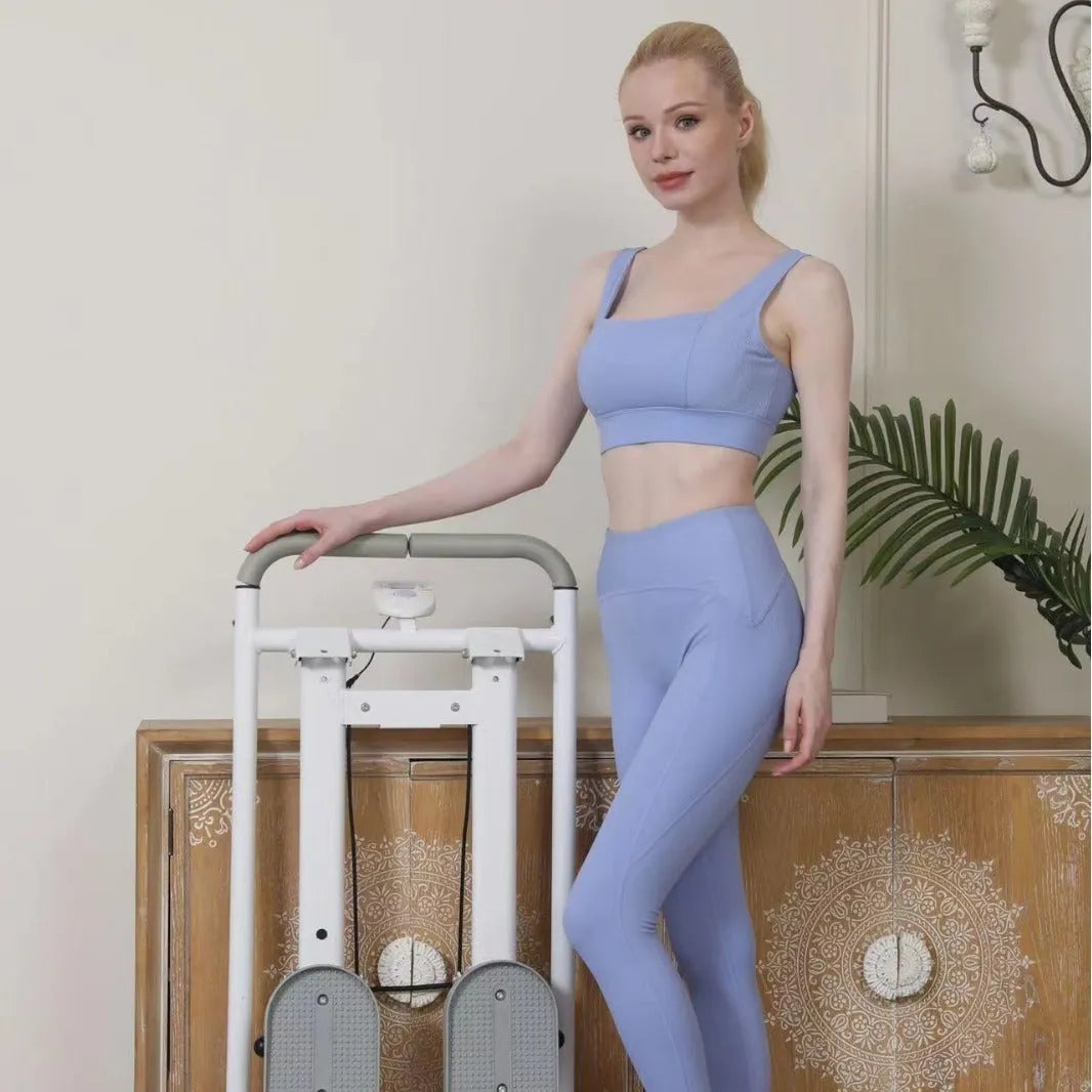 White foldable treadmill climbing frame for home gym fitness equipment