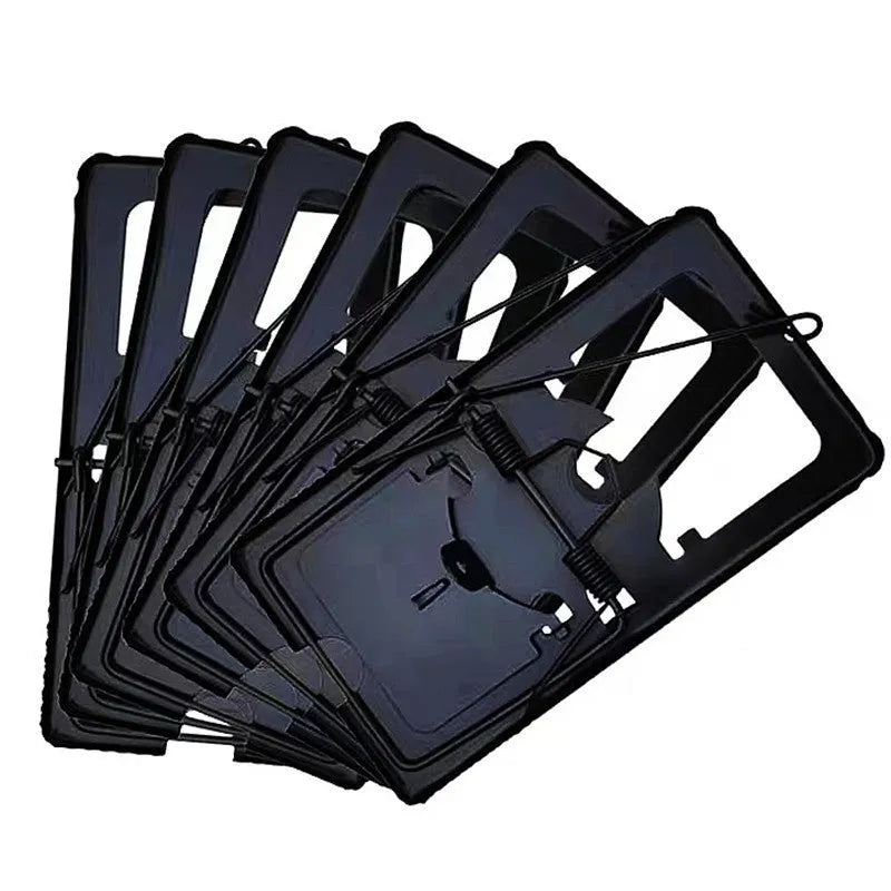 Automatic mouse cage trap showing metal and plastic construction options in small, medium, large sizes